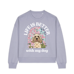 Personalised Cherry Blossom Premium Organic Sweatshirt | Life is Better With My Dog
