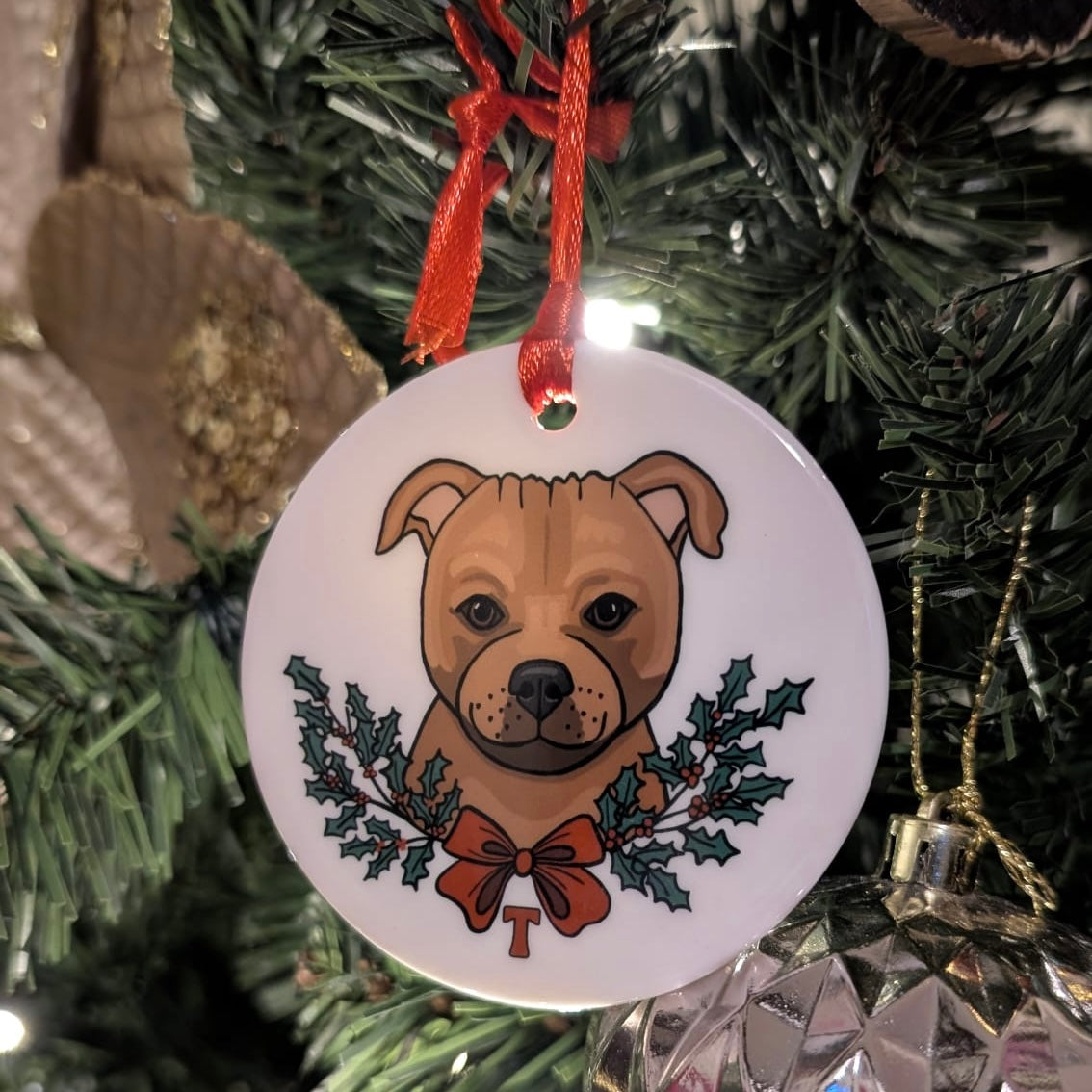 Personalised Dog Christmas Tree Decoration Custom Pet Bauble
