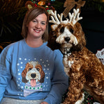 Personalised Pastel Christmas Dog Lover Jumper