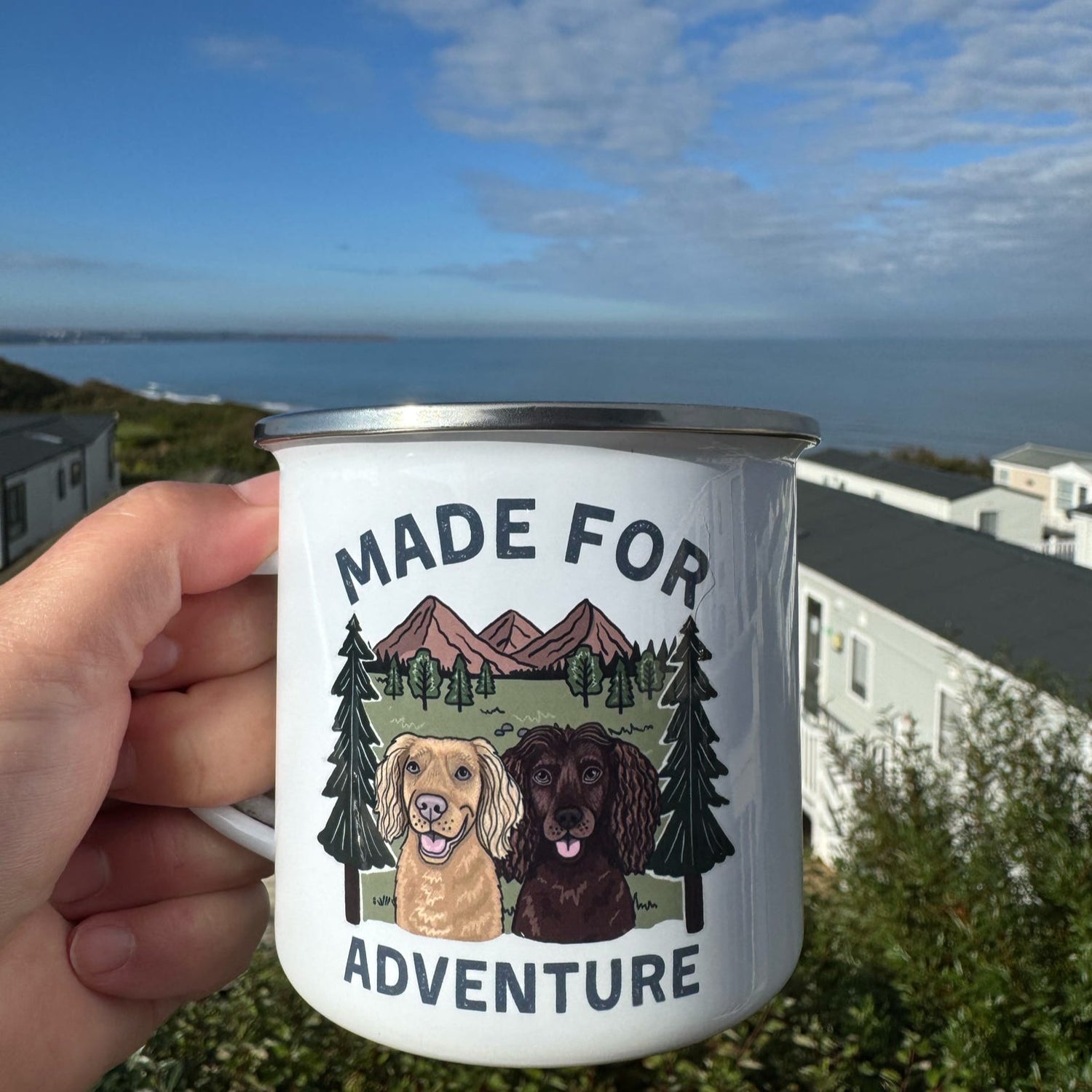 Made to adventure enamel mug