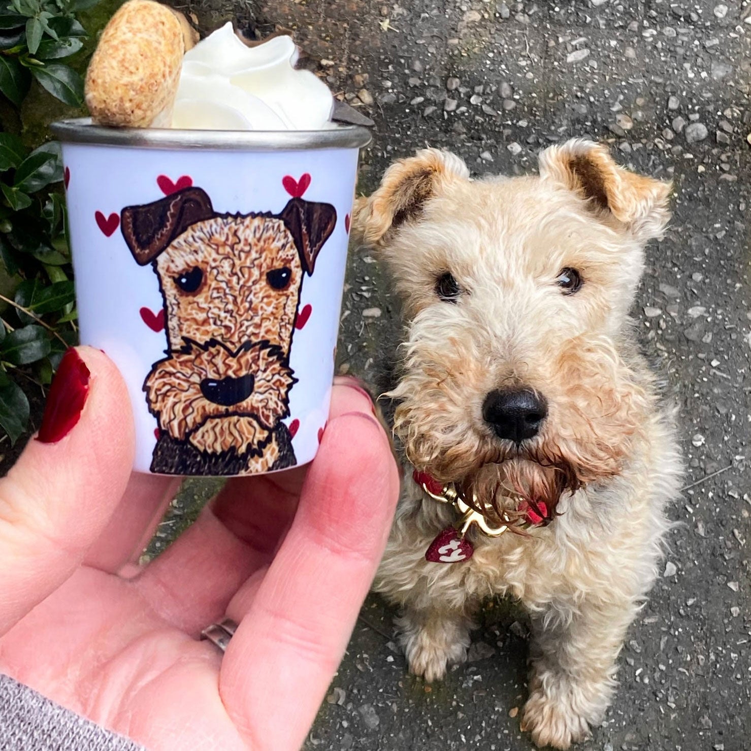 Personalised Dainty Hearts Pup Cup