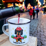 Dachshund through the snow Enamel Mug