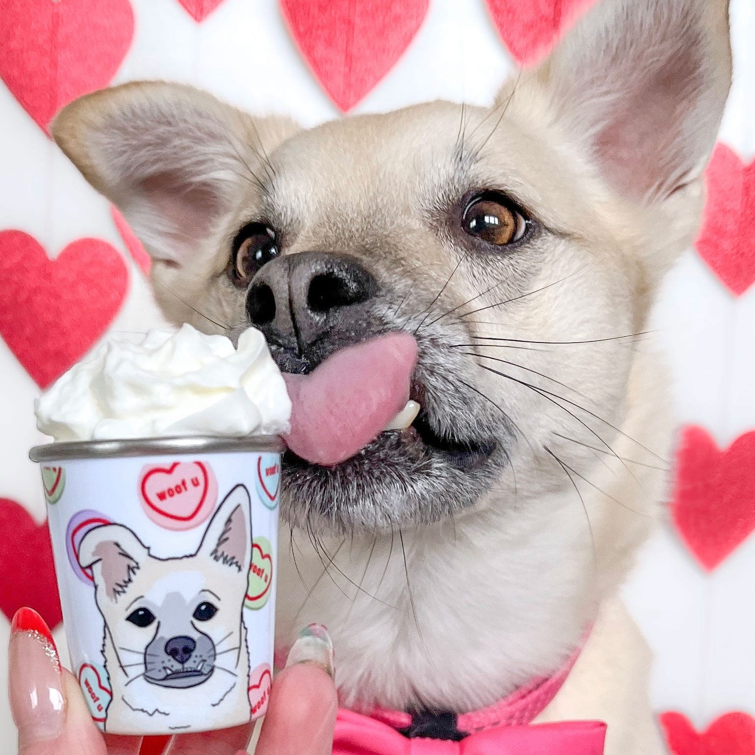 Personalised Sweet Heart 'Woof You' You Pup Cup