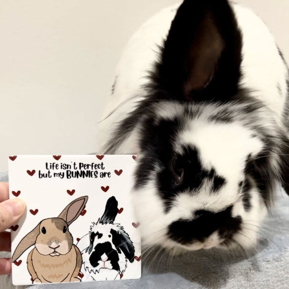 Personalised Bunny Dainty Hearts Coaster