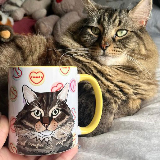 Personalised 'I Knead You' Cat Mug