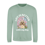 Personalised Cherry Blossom Sweatshirt | Life is Better With My Dog