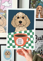 Checkerboard Personalised Pet Portrait Print
