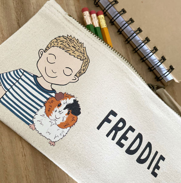 Personalised Back To School Kids Pencil Case With Pet On