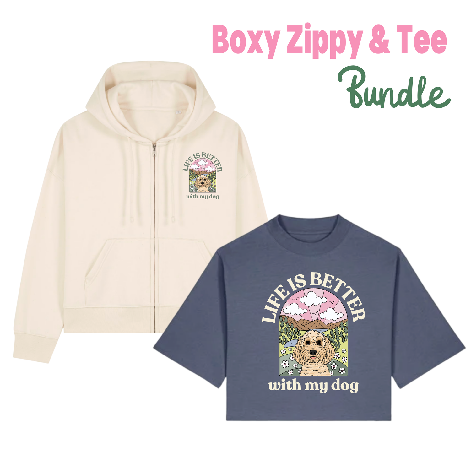 Personalised Organic Boxy Tee & Zippy Bundle - Save 10%