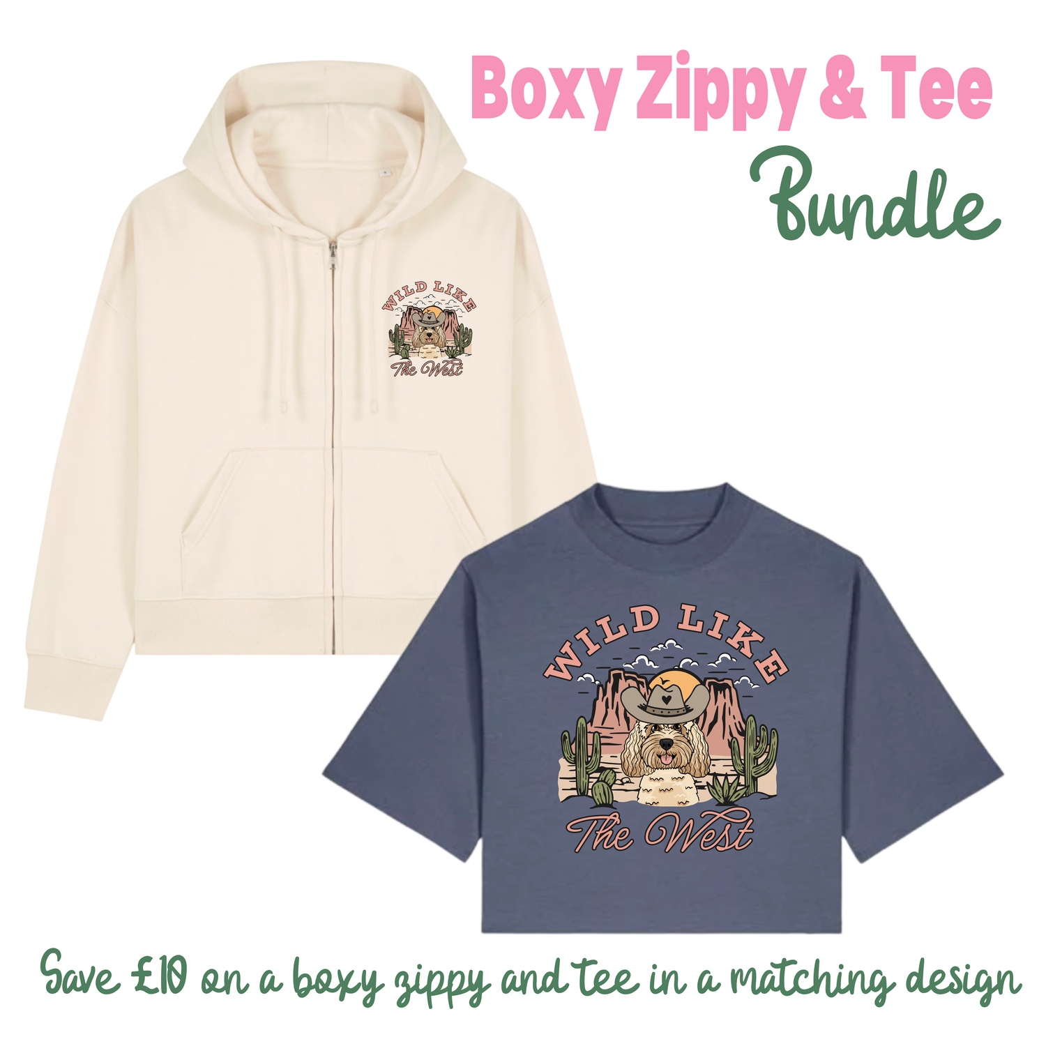 Wild Like the West Personalised Boxy Tee & Zippy Bundle