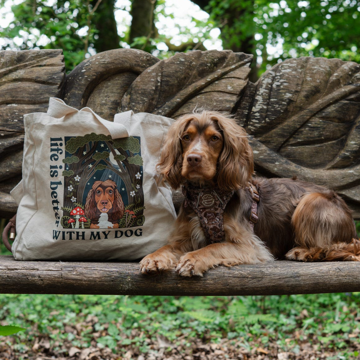 Forerst Life is Better with your dog Tote Bag