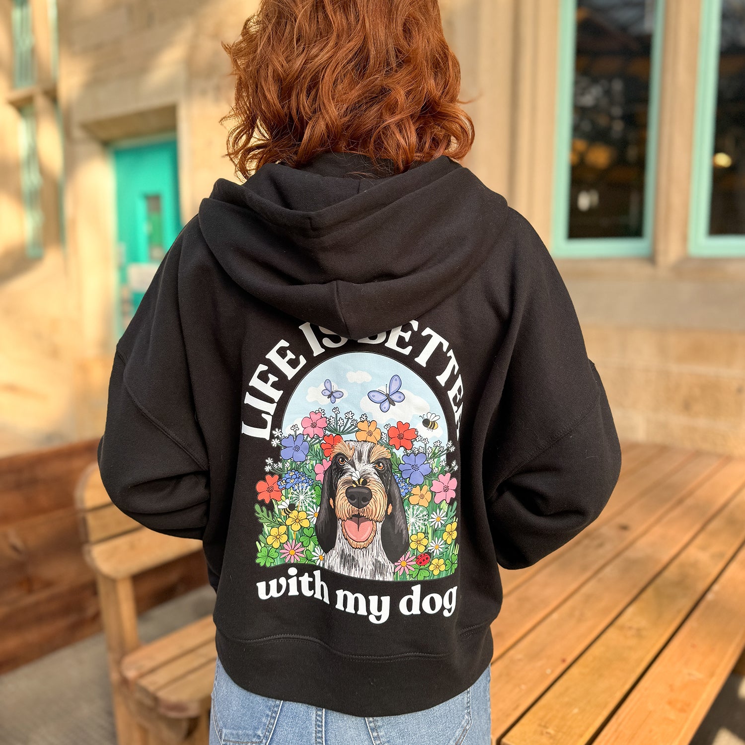 Personalised Premium Boxy Zippy Hoody - Life is Better with My Dog