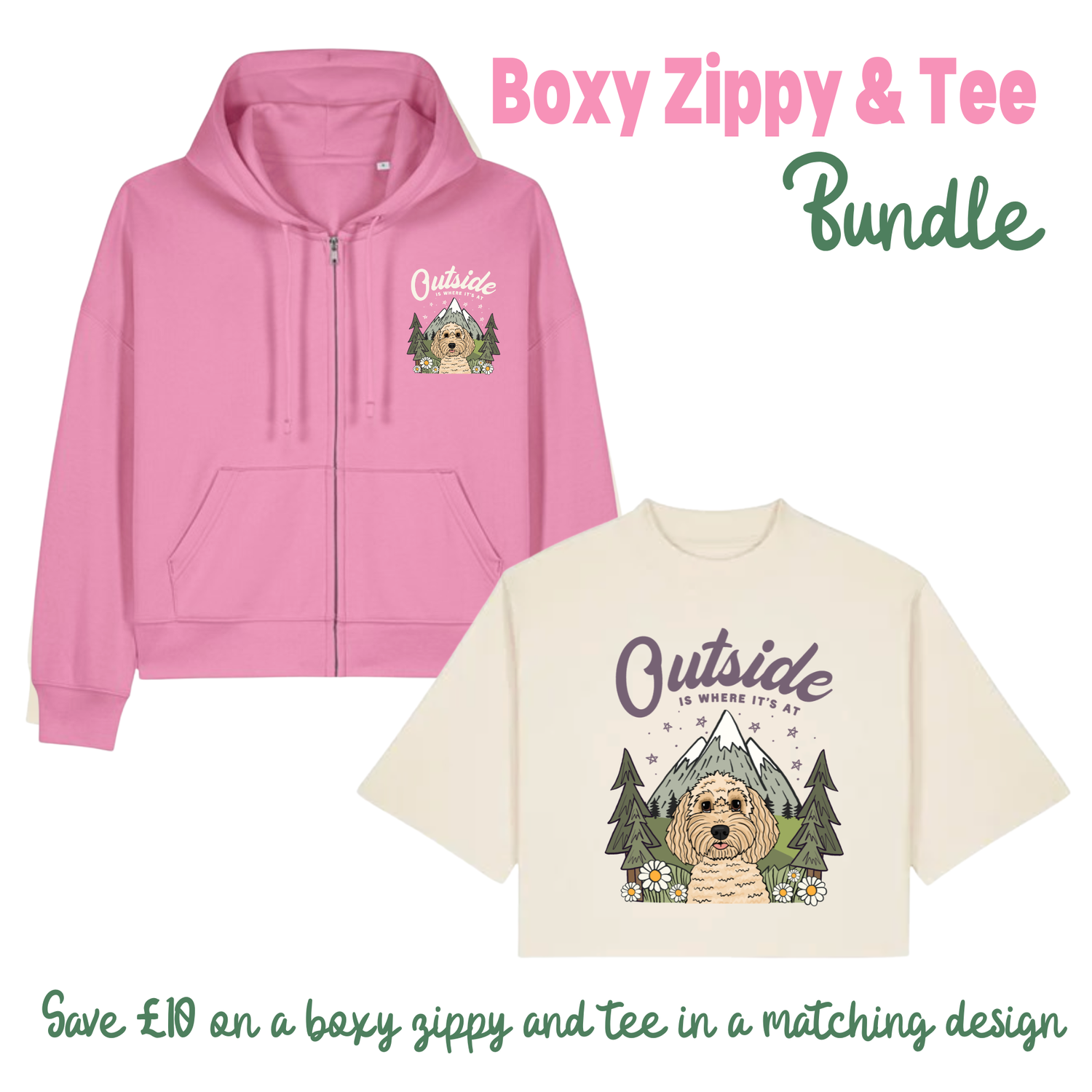 Personalised Organic Boxy Tee & Zippy Bundle - Save £10