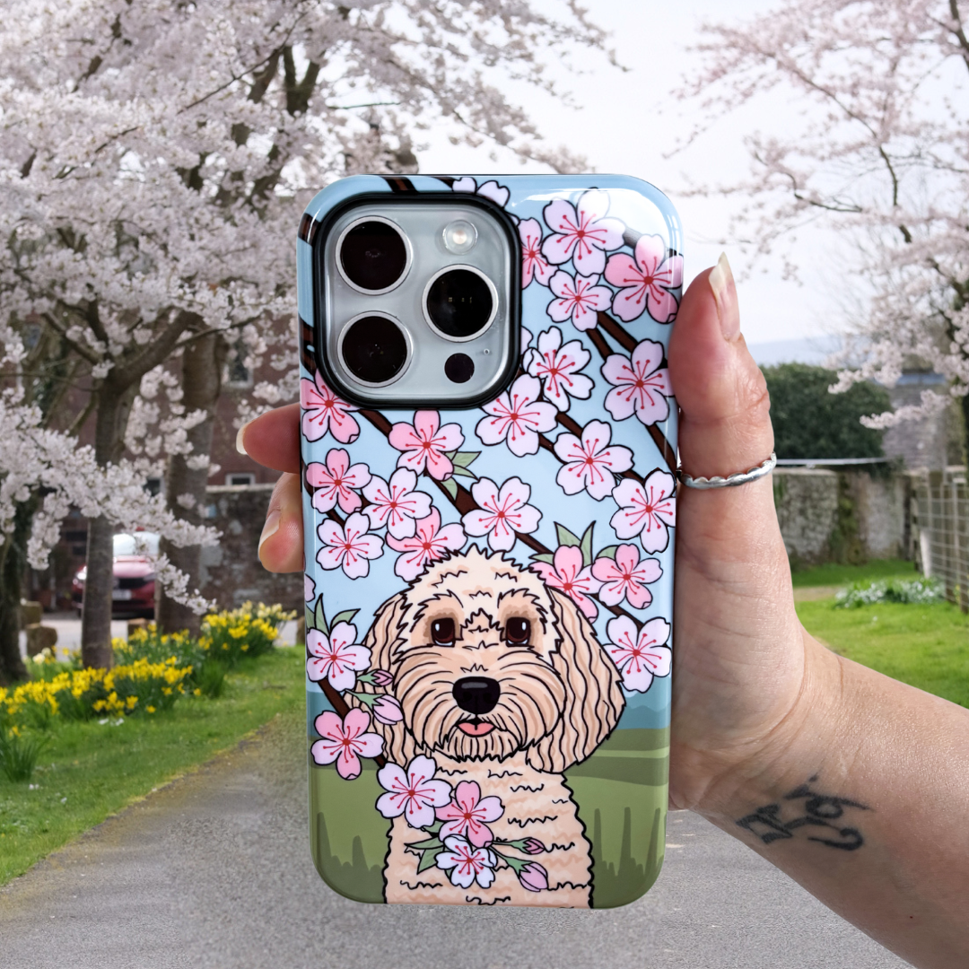 Personalised Cherry Blossom Phone Case | Life is Better With My Dog