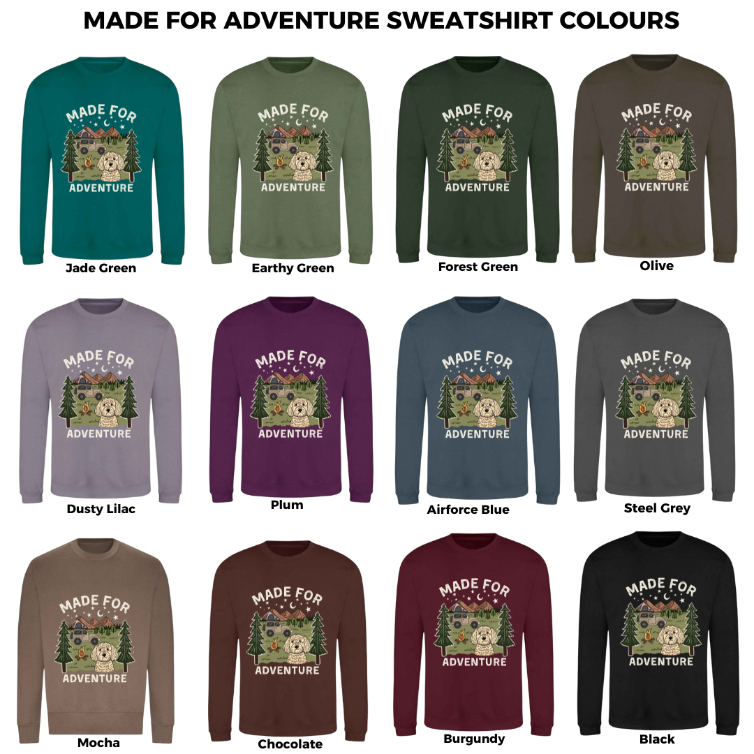Personalised Front Print Made for Adventure Sweatshirt