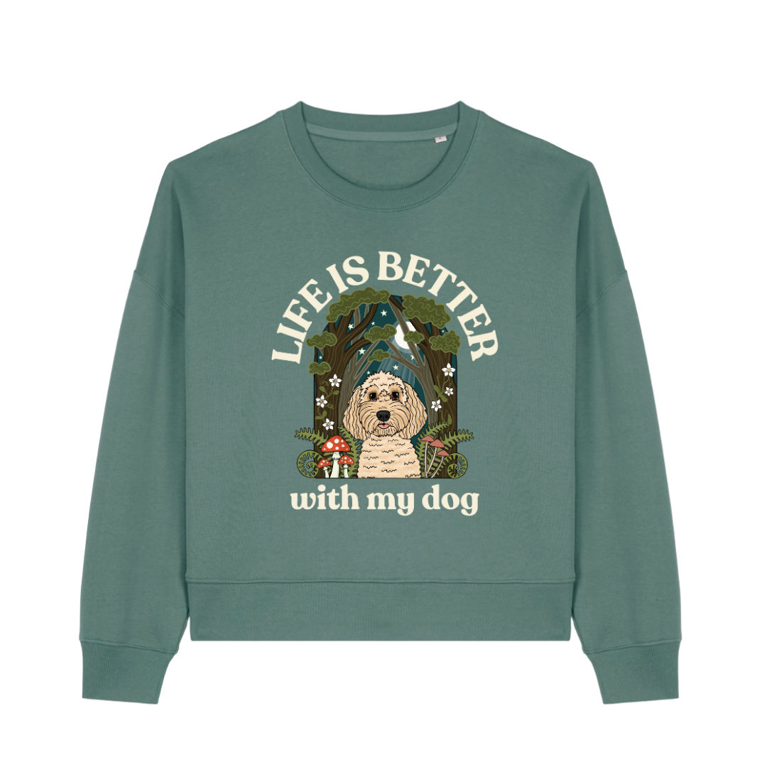 Personalised Life is Better Forest Premium Organic Sweatshirt