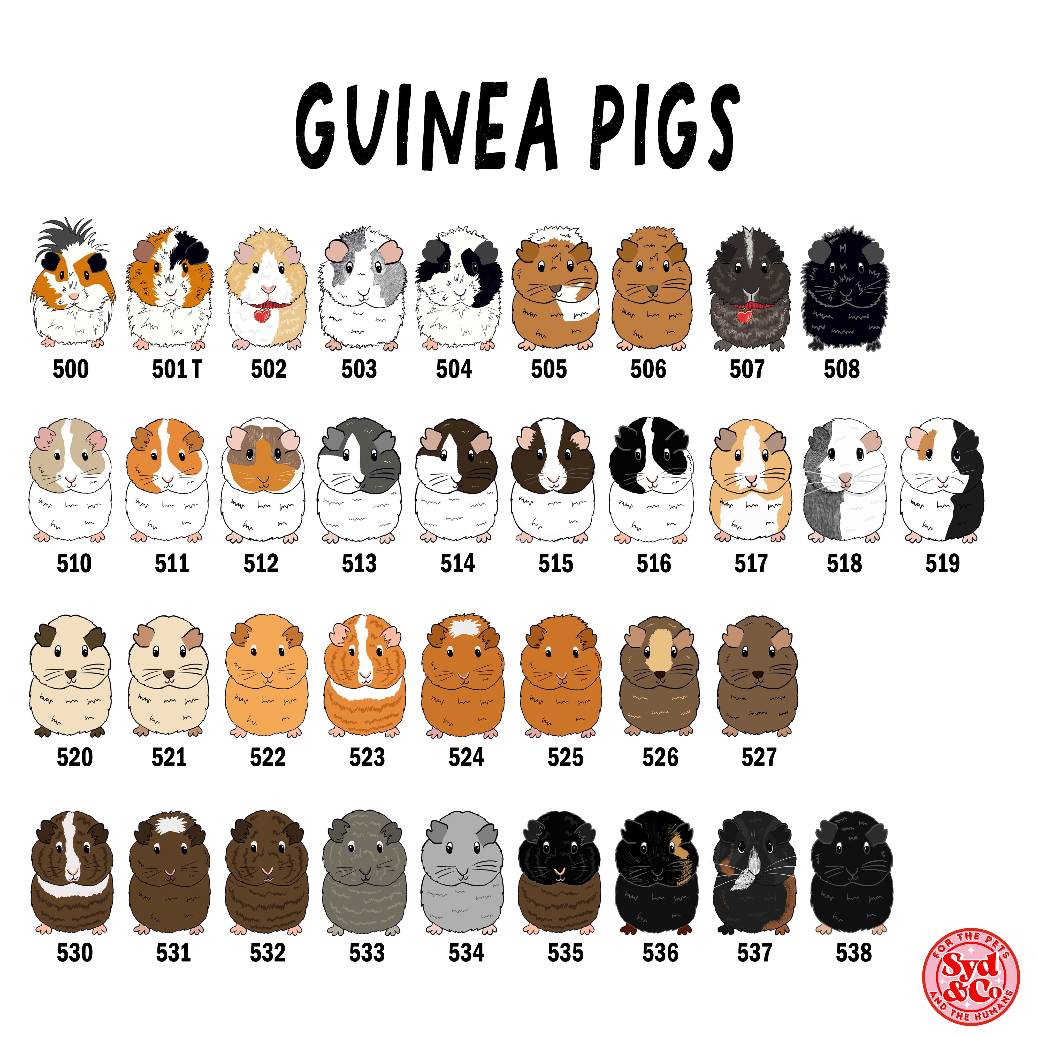Personalised Guinea Pig Keyring SydandCo