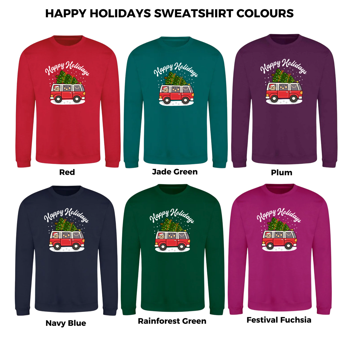 Happy Holidays Personalised Christmas Jumper