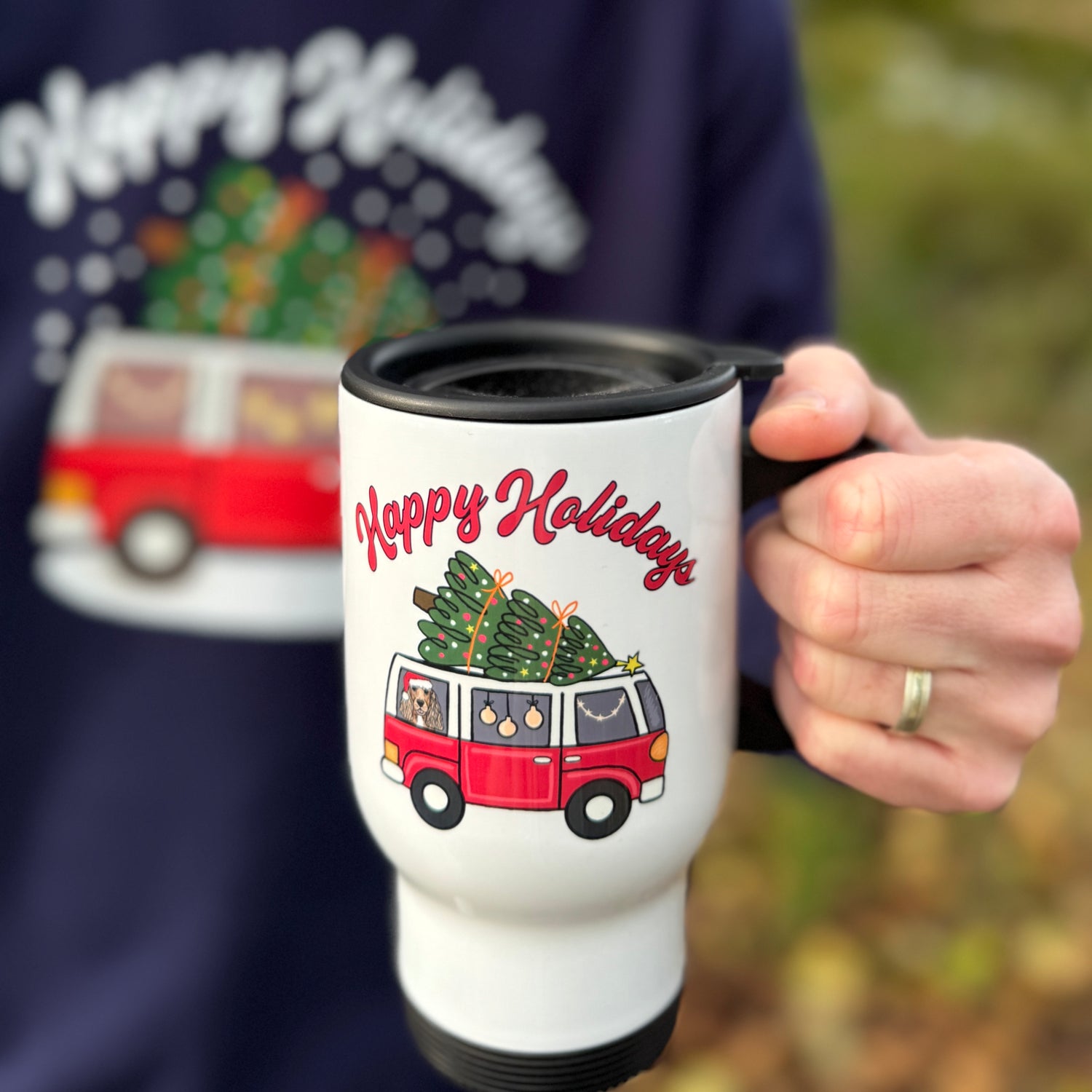 Happy Holidays Travel Mug