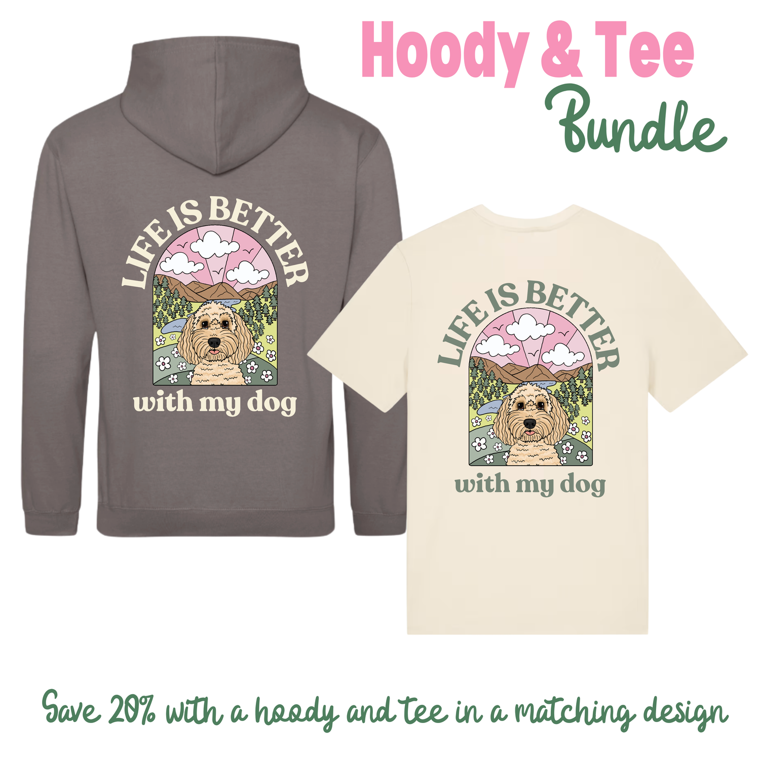 Matching Personalised Hoodie and Tee Bundle