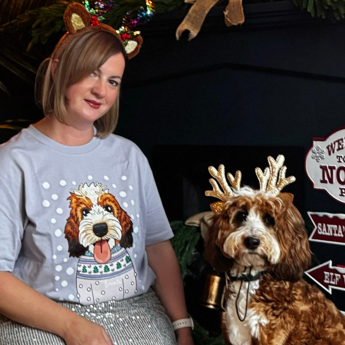 Personalised Dog Lover Christmas T shirt