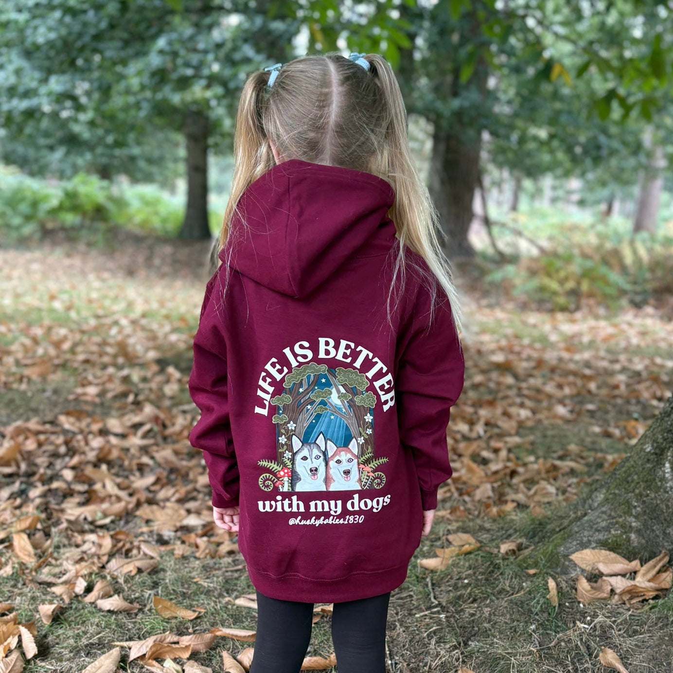 Forest Life is Better with your dog Personalised Kids Hoody