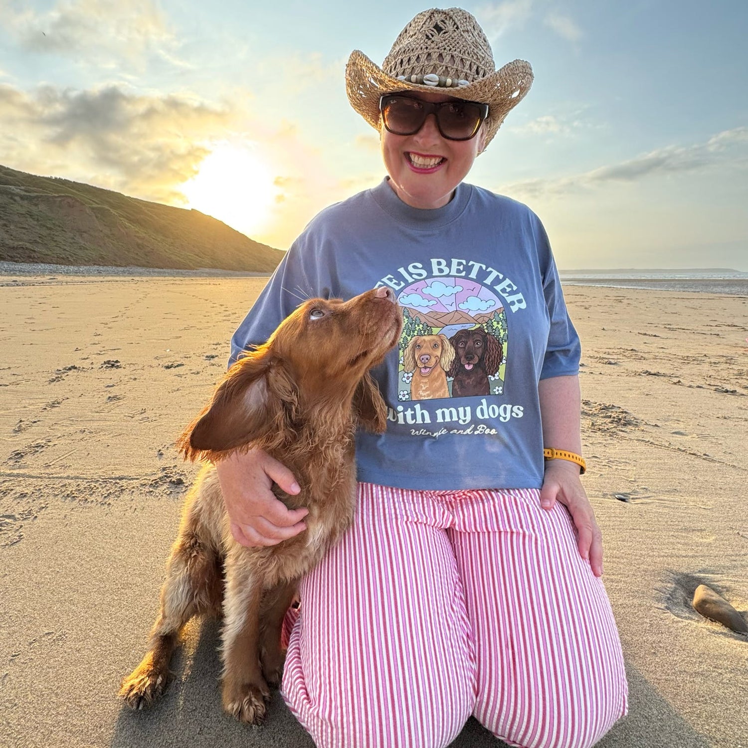Personalised Organic Boxy T shirt - Life is Better with My Dog