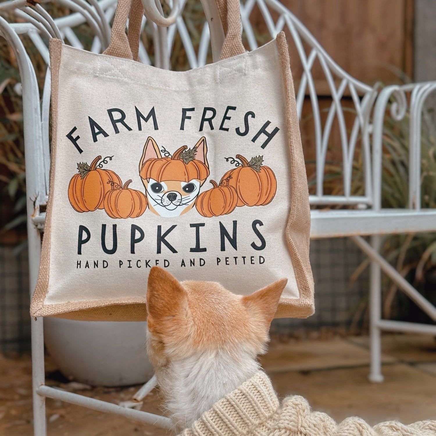 Personalised Farm Fresh Jute Tote Bag