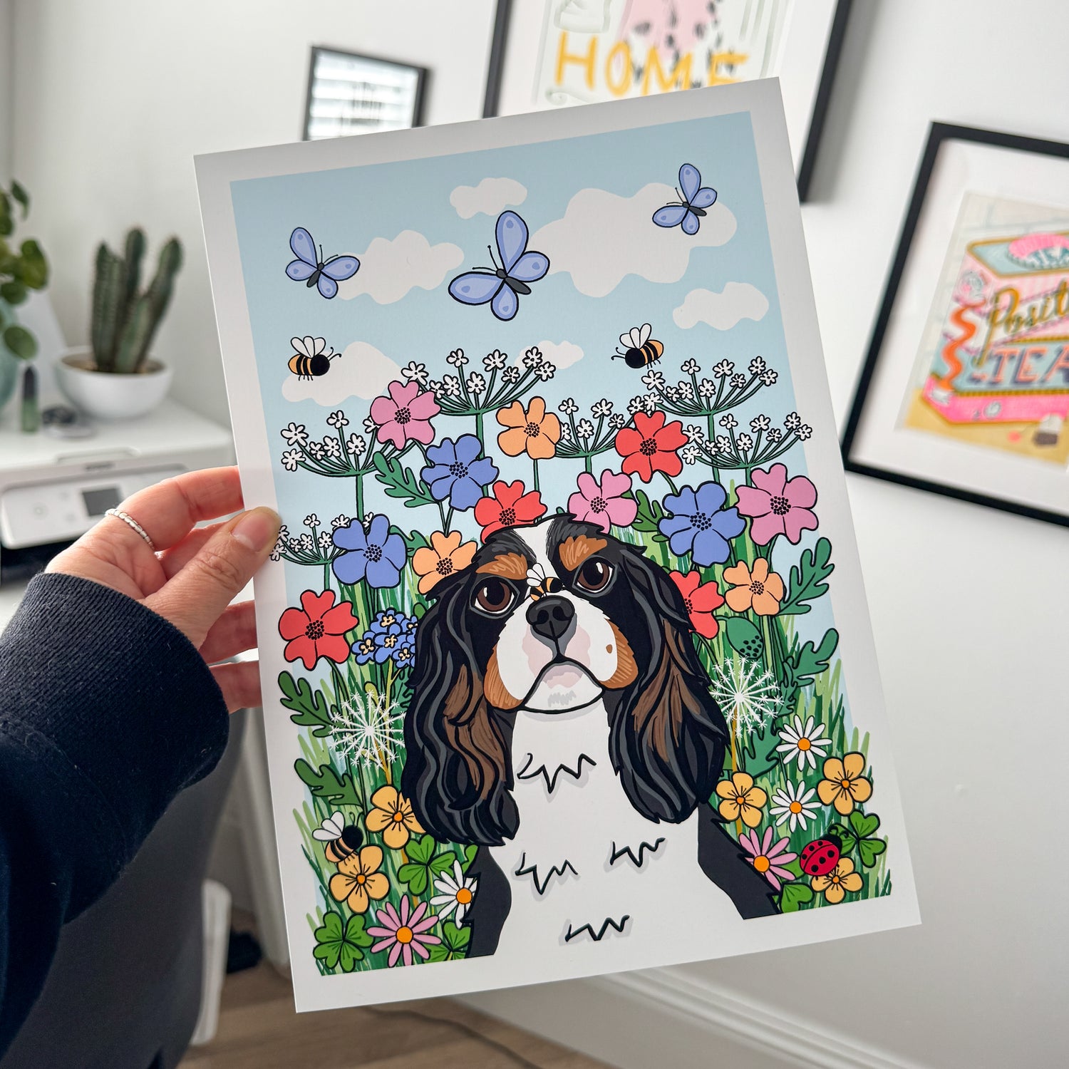 Wildflower Life is Better with your dog Print