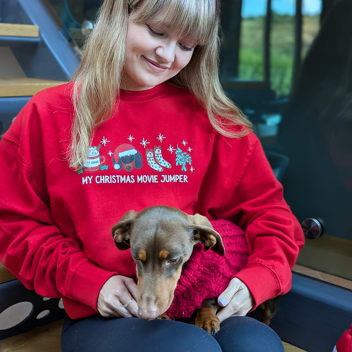 Personalised Dog Lover Christmas Movie Jumper