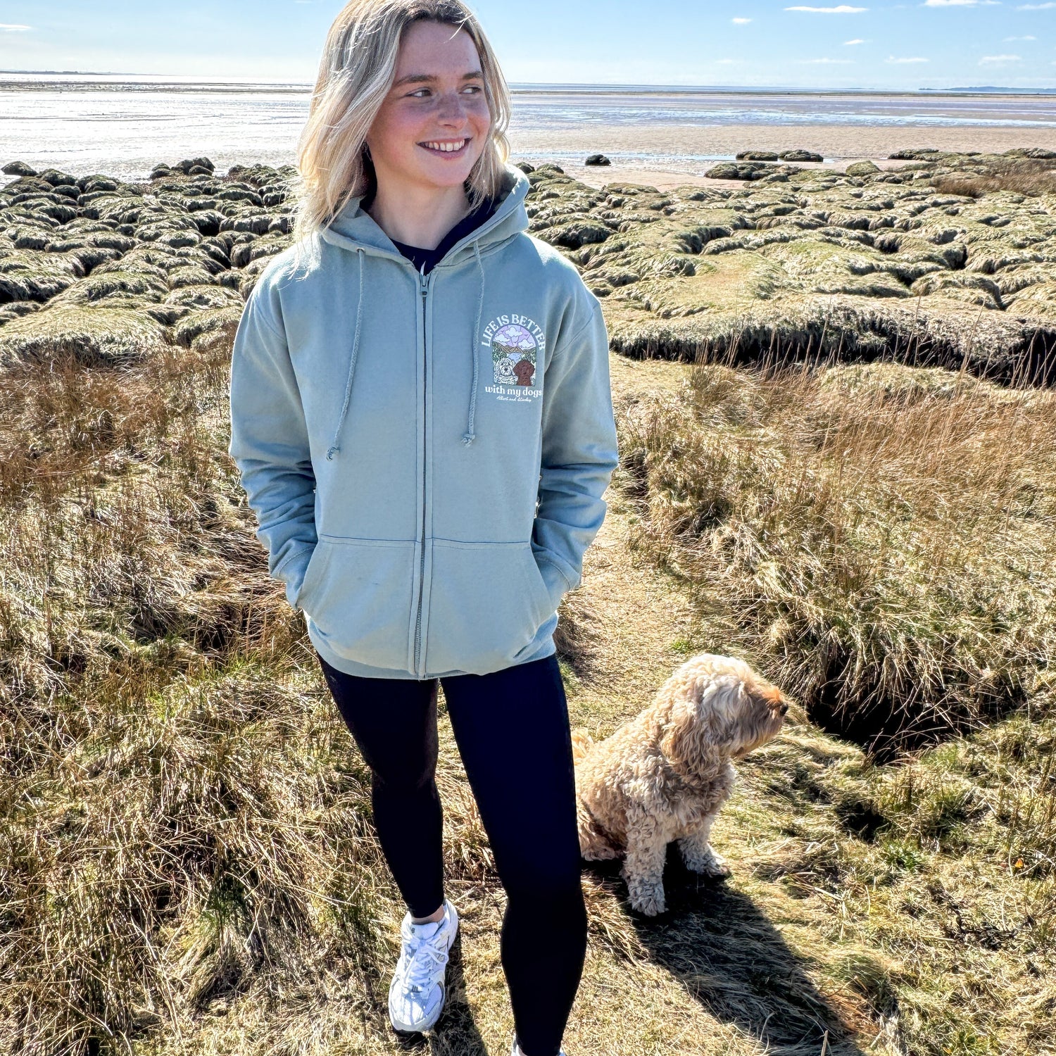 Personalised Life is Better with your dog Zip up Hoody