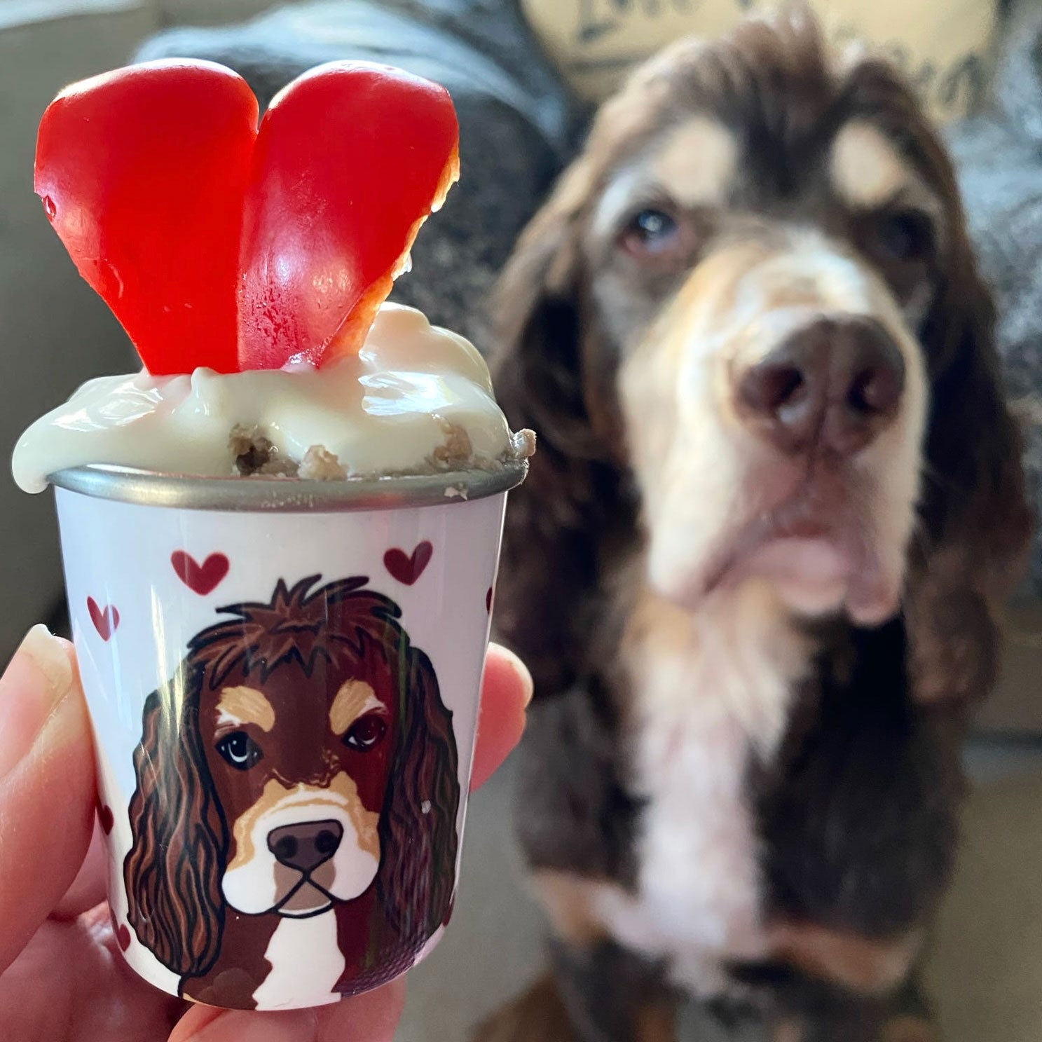 Personalised Dainty Hearts Pup Cup