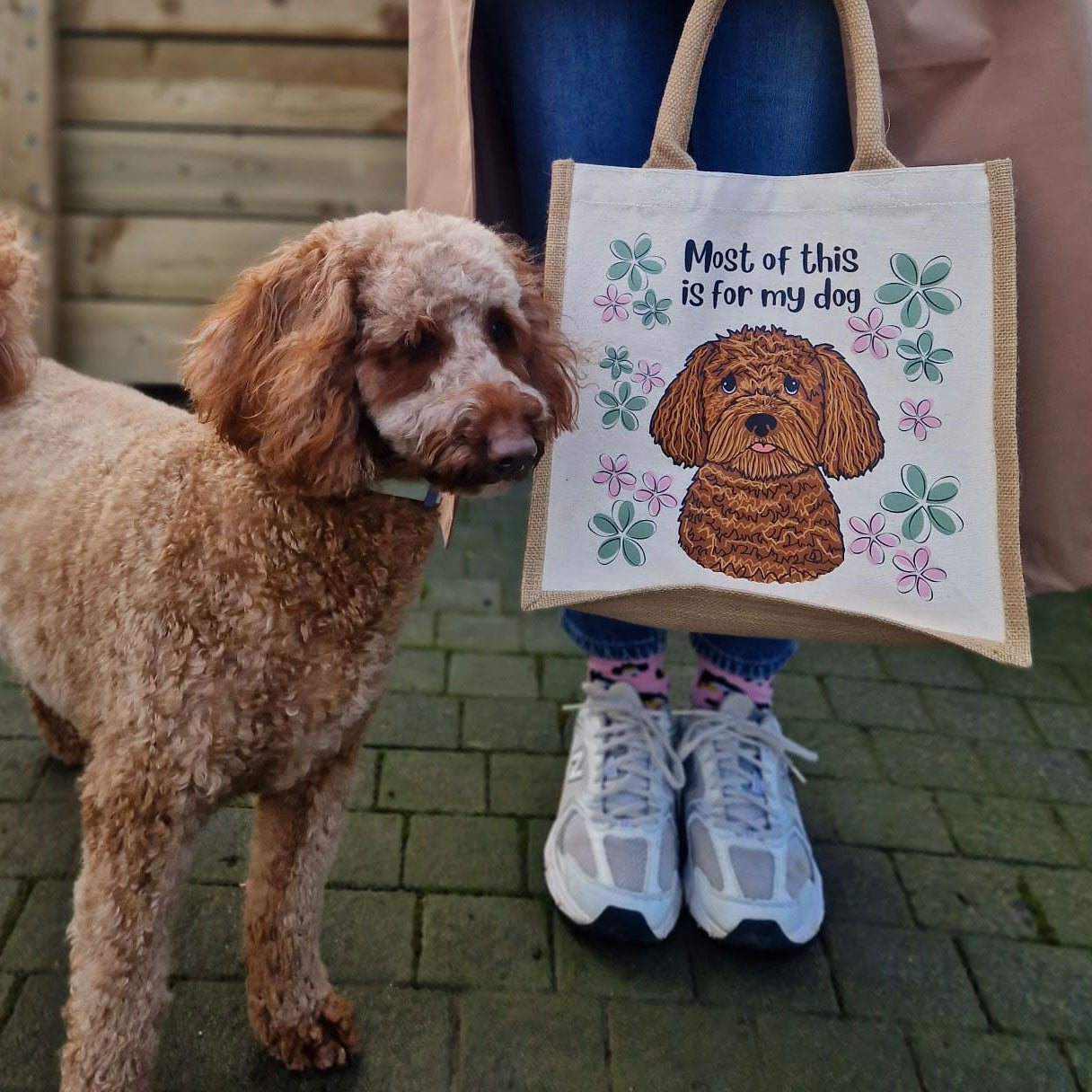 Oopsie Daisy Personalised Dog Jute Bag