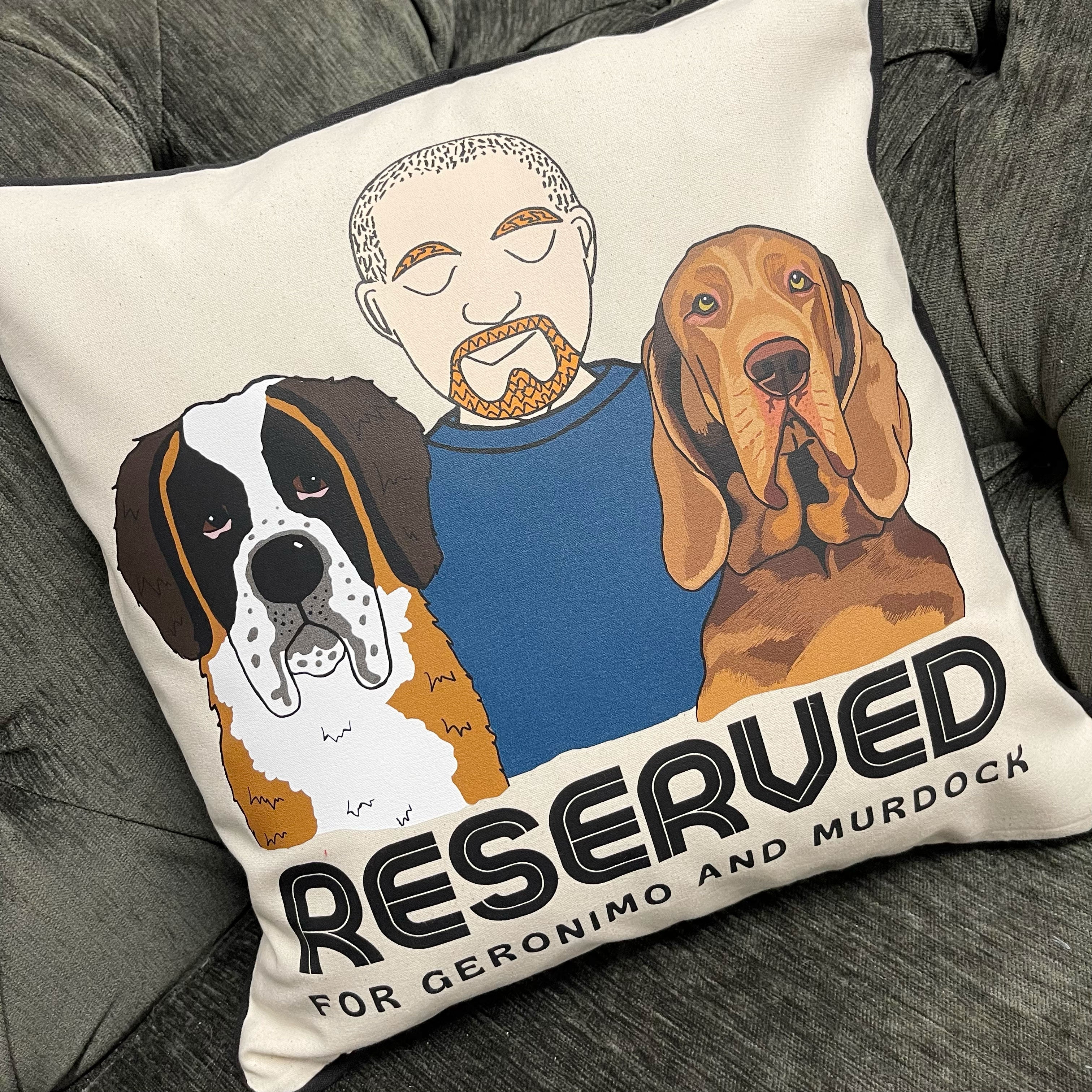 Reserved For Dad and his Dog cushion