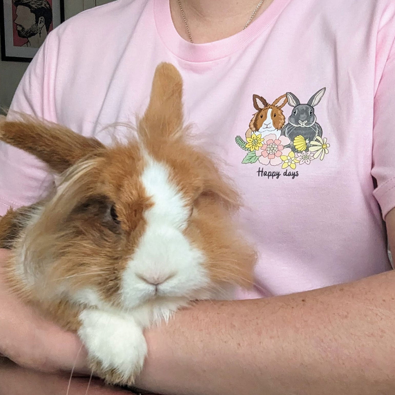 Personalised Bunny Floral Crest T shirt
