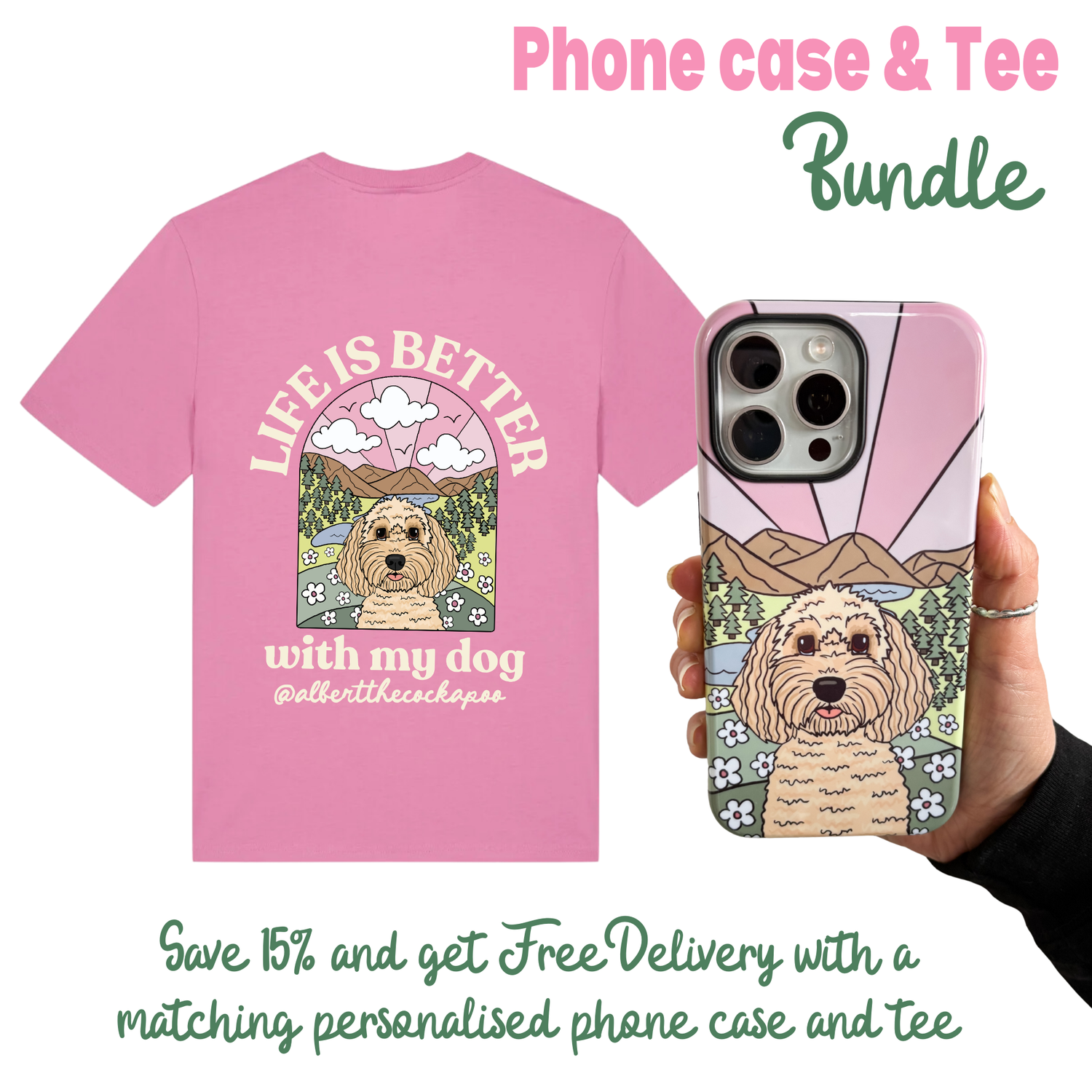 Personalised Life is Better T-shirt & Phone Case Bundle
