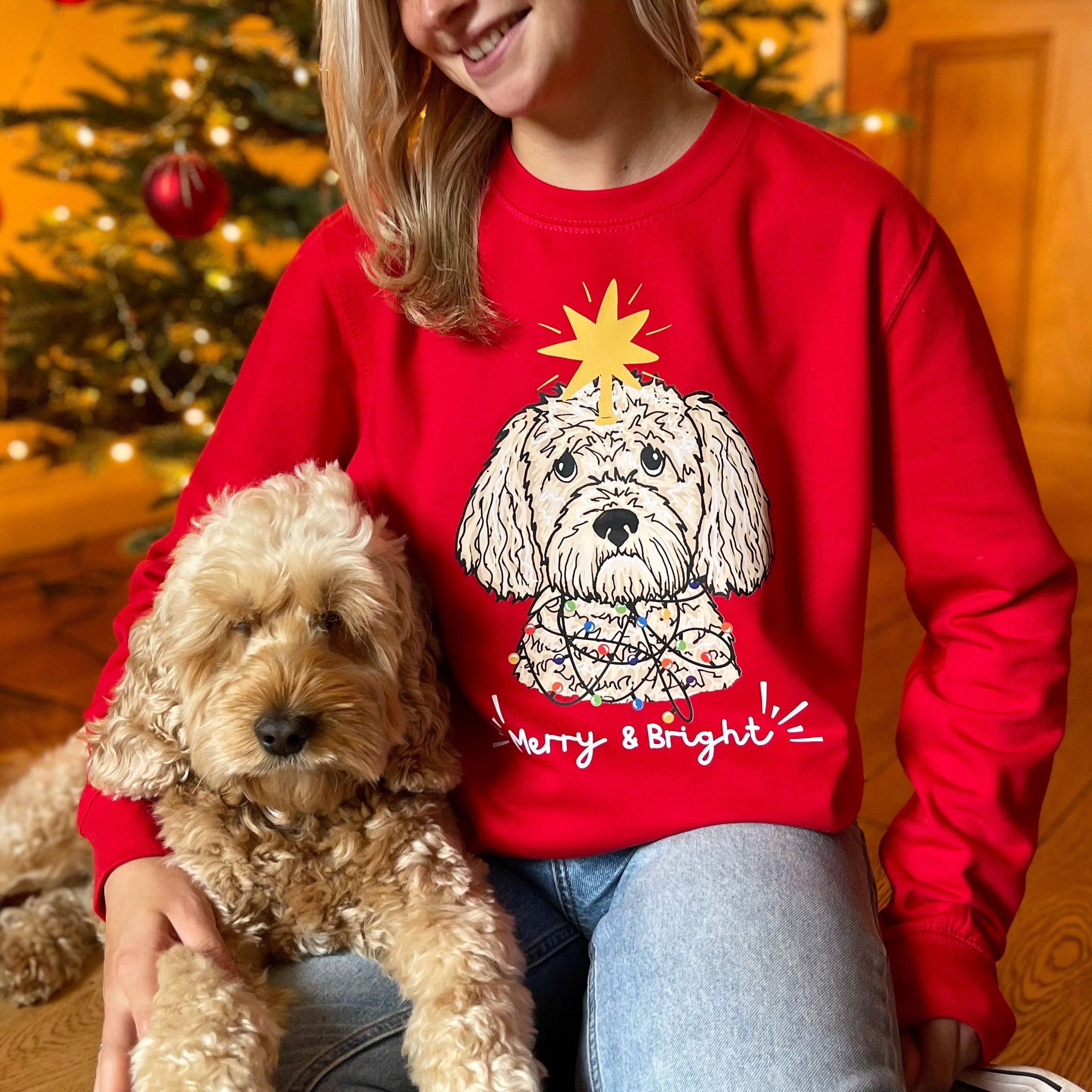 Personalised Merry and Bright Christmas Jumper