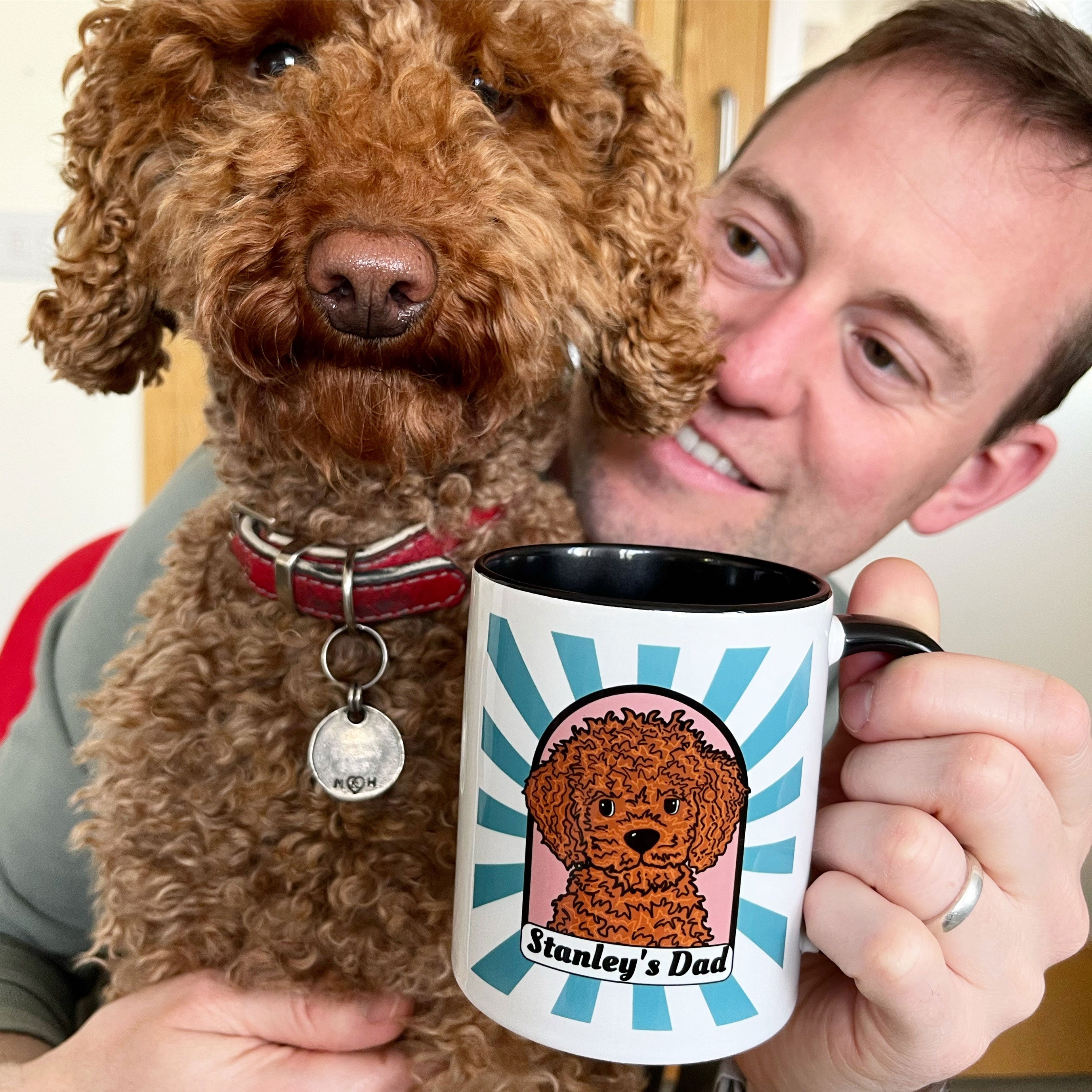 Personalised Retro Dog Dad Mug