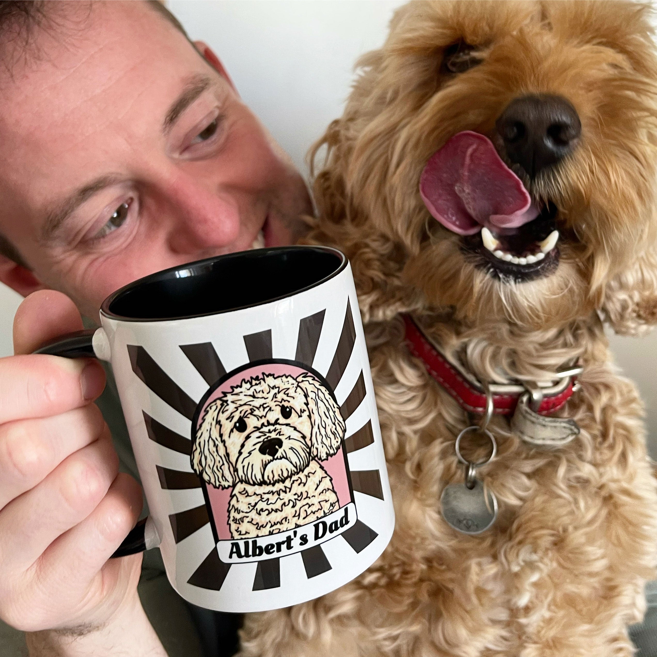Personalised Retro Dog Dad Mug