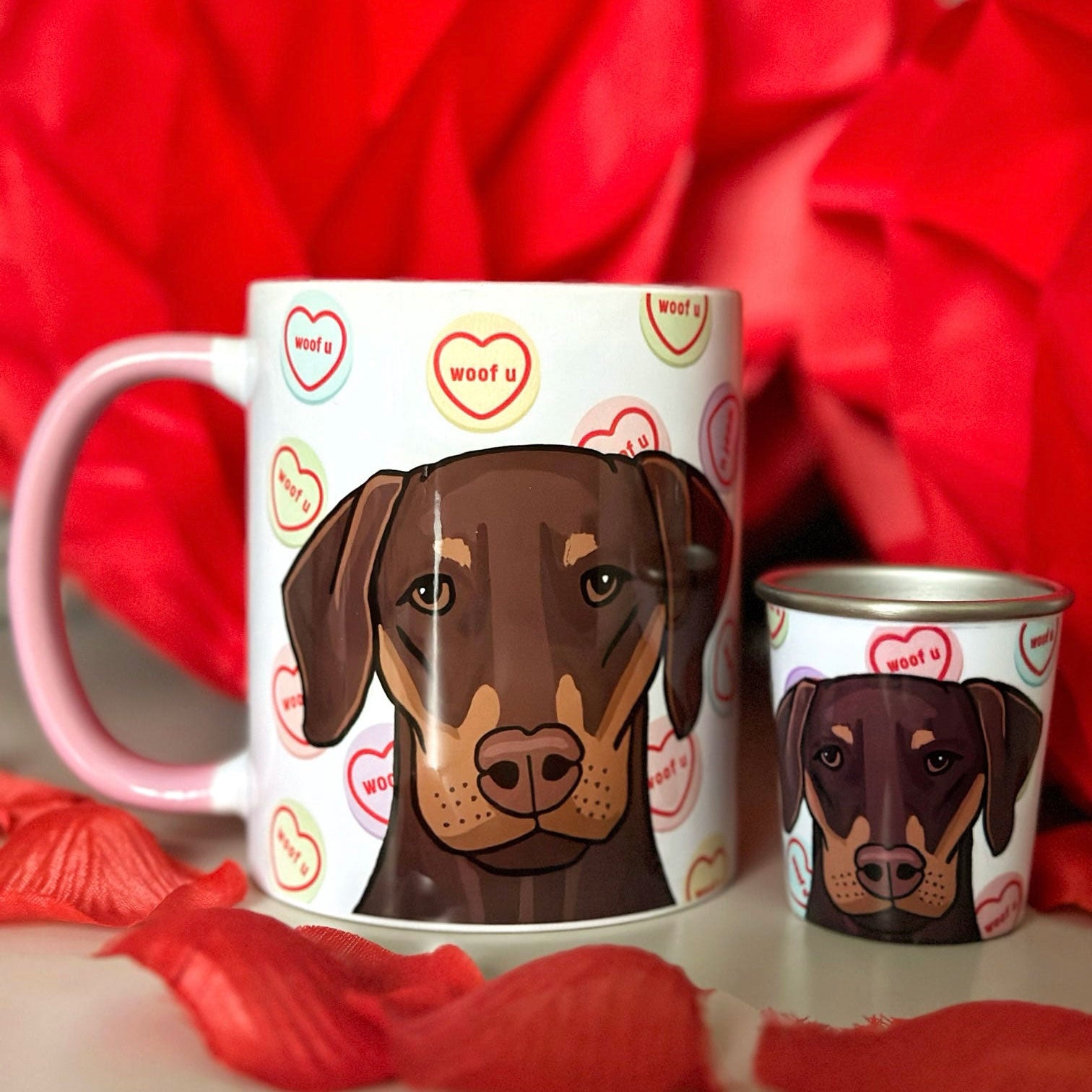 Personalised Sweet Heart 'Woof You' Dog Mug