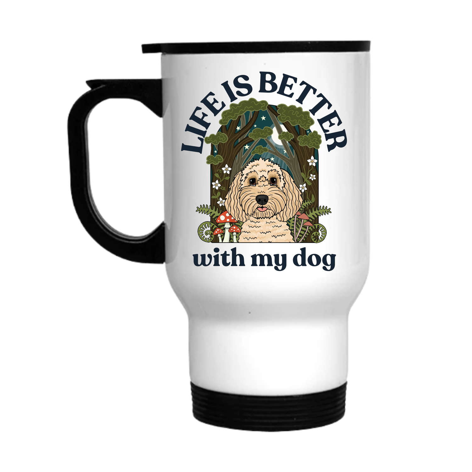 Personalised Life Is Better Forest Travel Mug