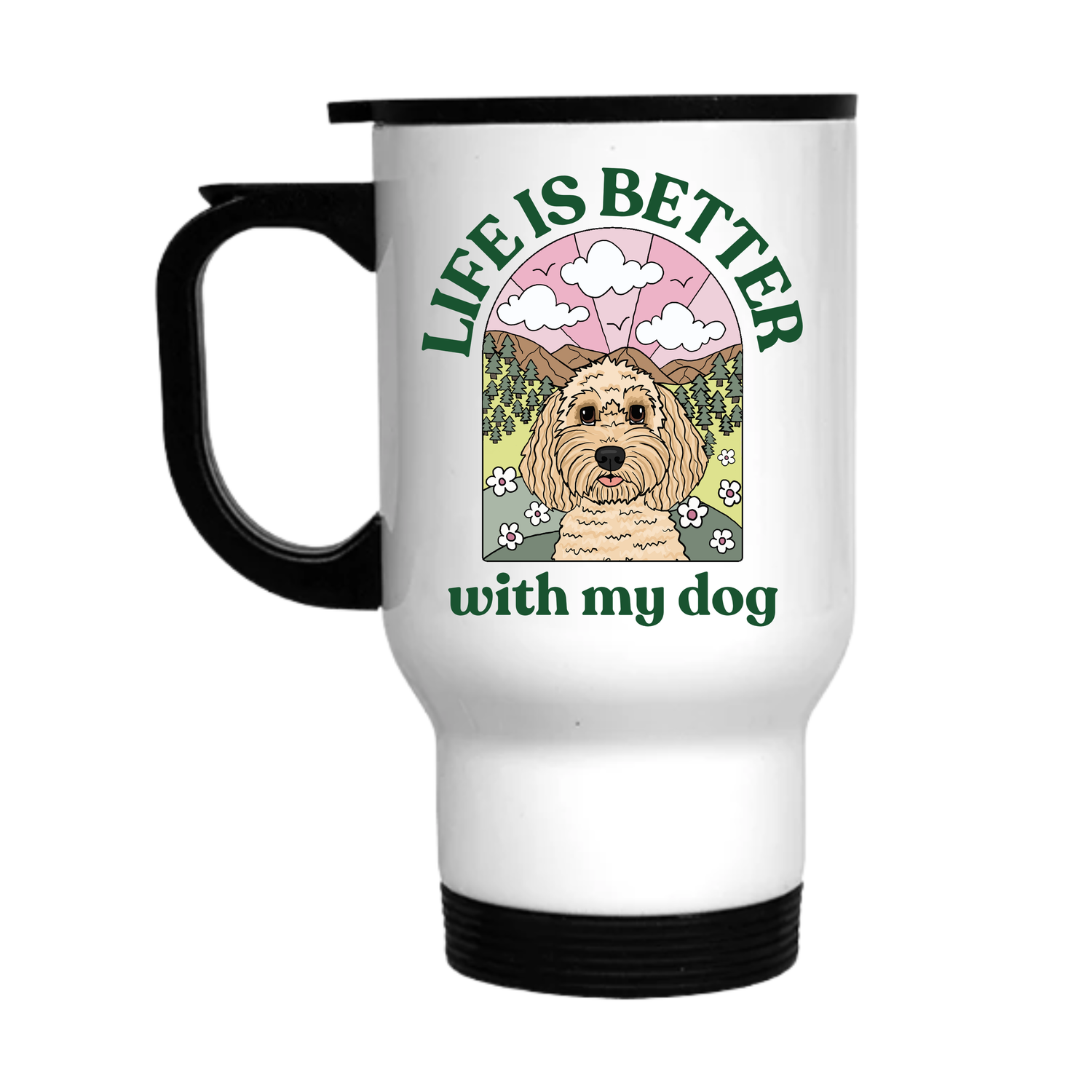 Personalised Life Is Better Lakes Travel Mug