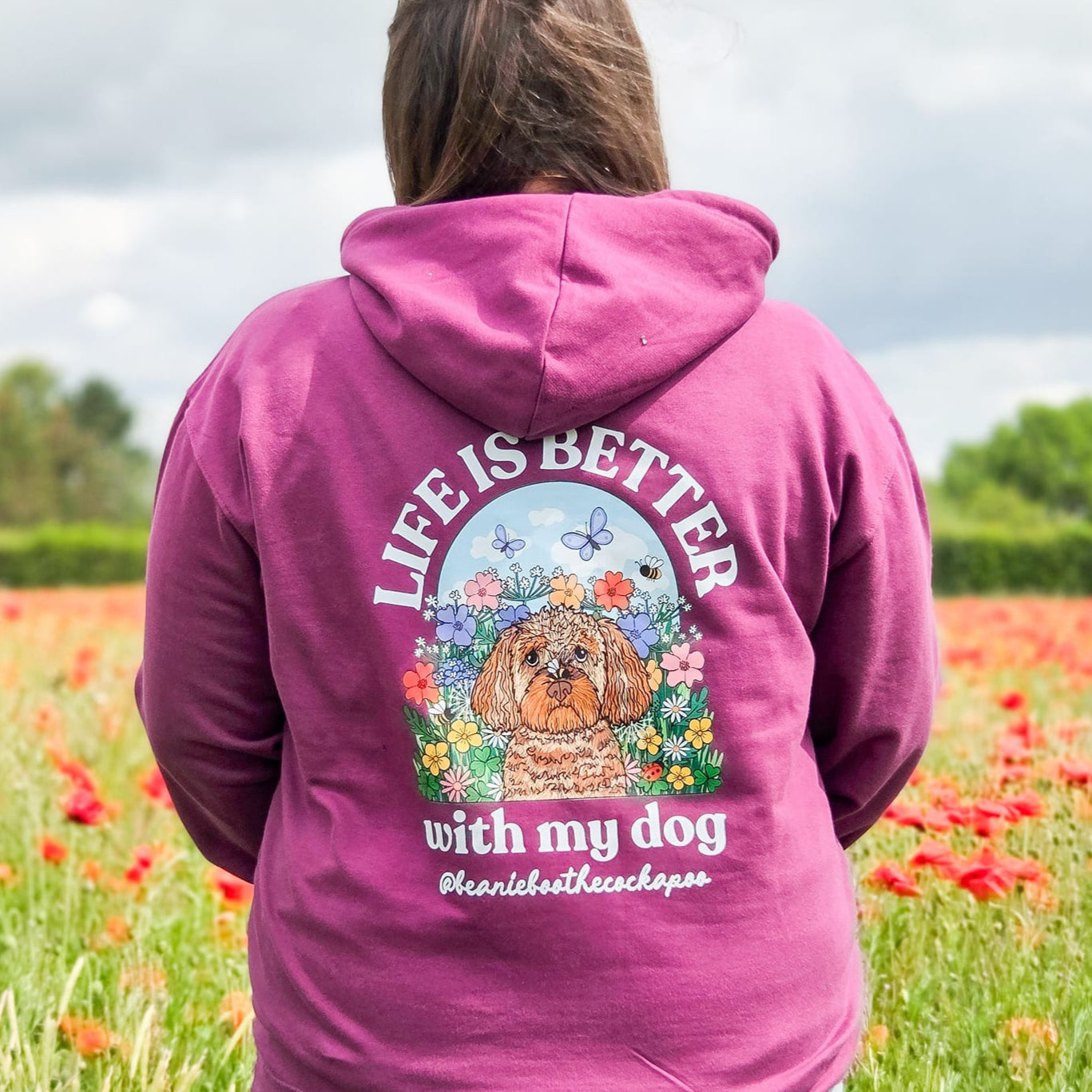 Wildflower Life is Better with your Dog Personalised Hoody