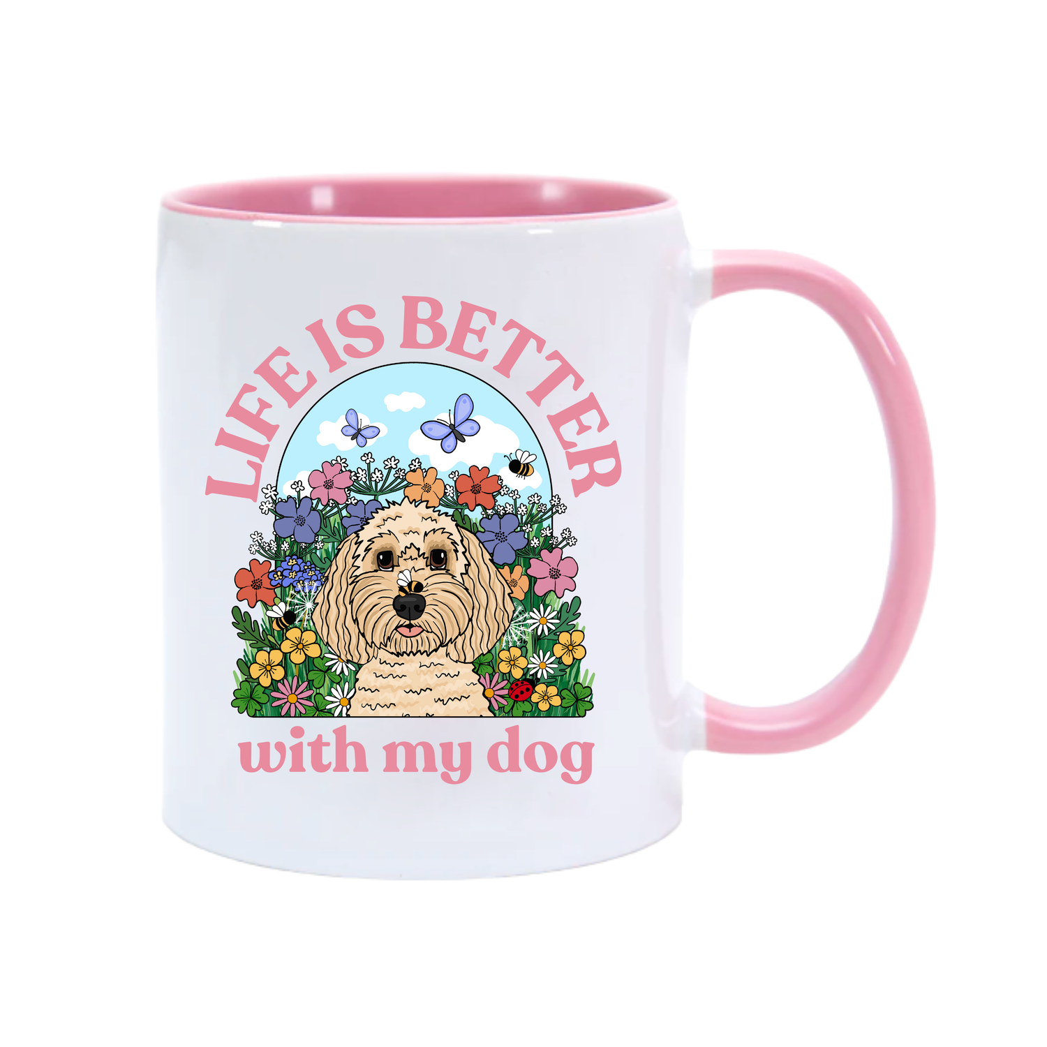 Wildflower Life is Better With My Dog Ceramic Mug