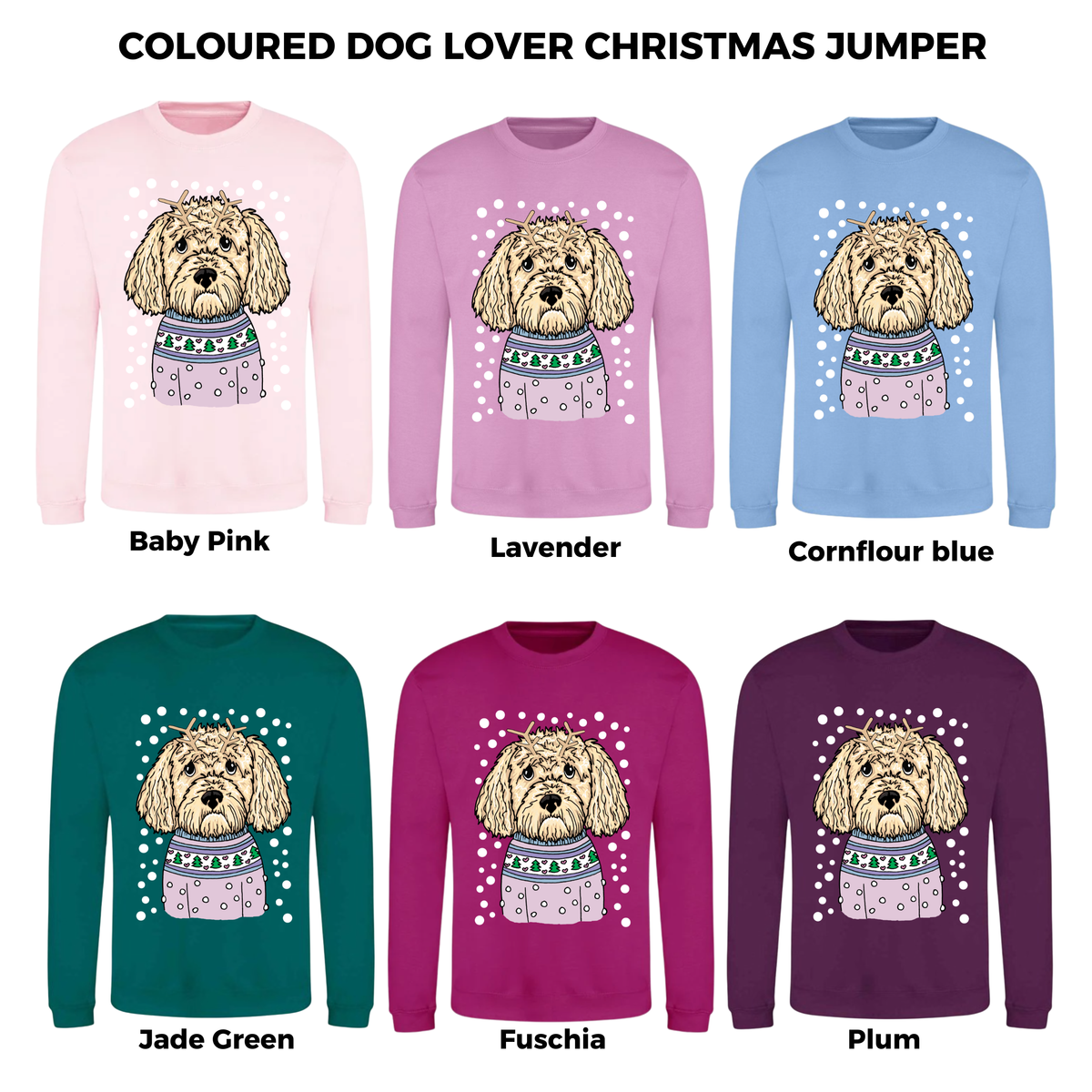 Personalised Pastel Christmas Dog Lover Jumper