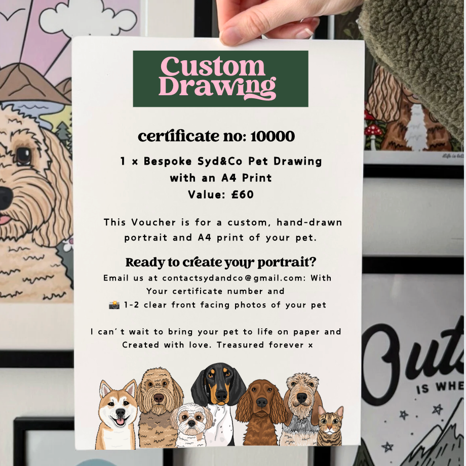 Bespoke Drawing & A4 Print Gift