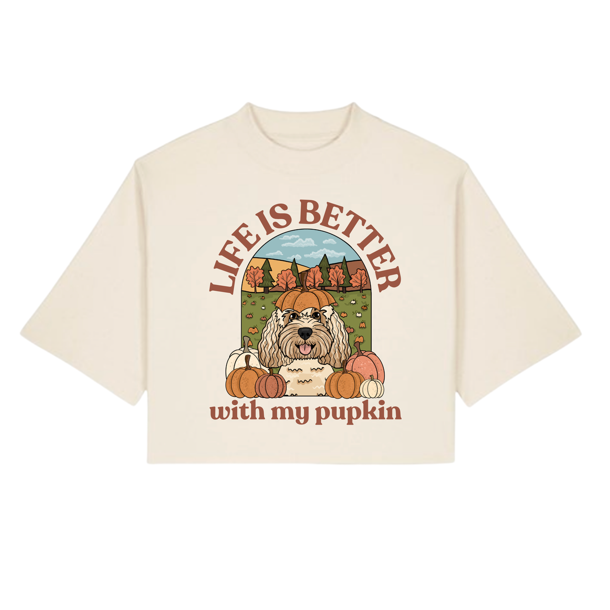 Personalised Pupkin Patch Boxy T-Shirt | Life is Better With My Pupkin