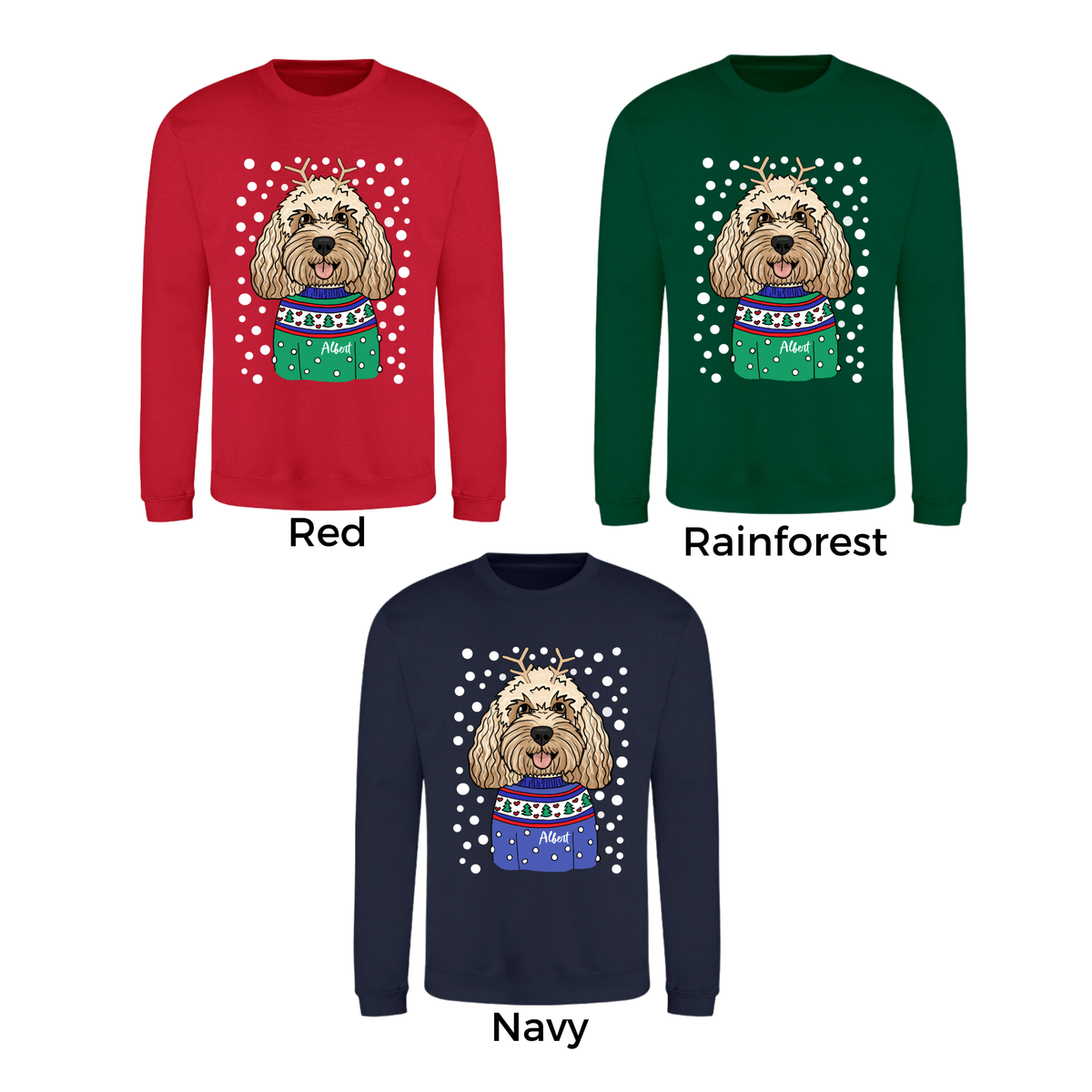 Personalised Kids Dog Lover Christmas Jumper