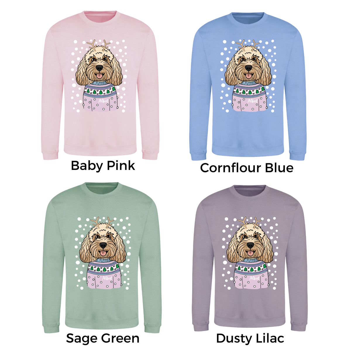 Personalised Pastel Christmas Dog Lover Jumper