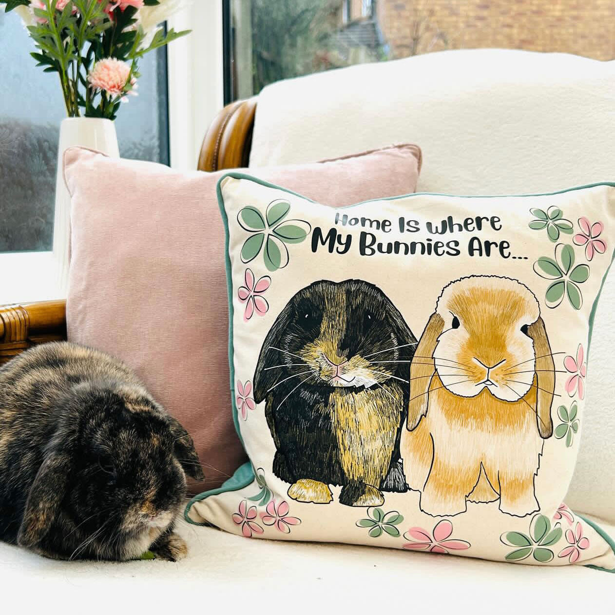 Oopsie Daisy Personalised Rabbit Cushion